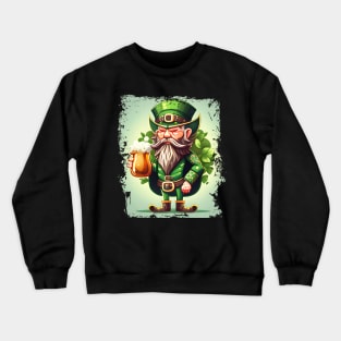 Leprechaun with Beer St Patricks- Irish St Patrick's Day T-Shirt Crewneck Sweatshirt